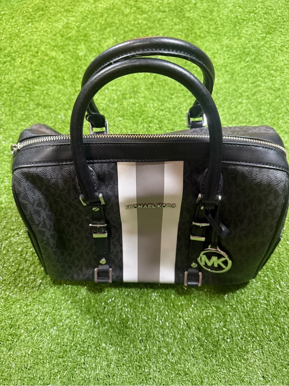 Michael Kors Black Monogram Double-Handle Briefcase